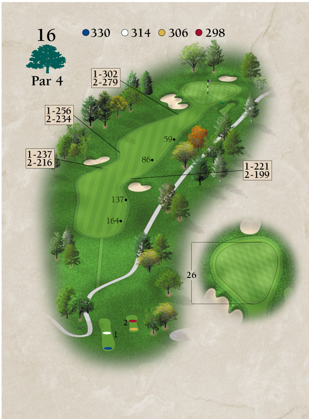 Layout for Hole Number 16