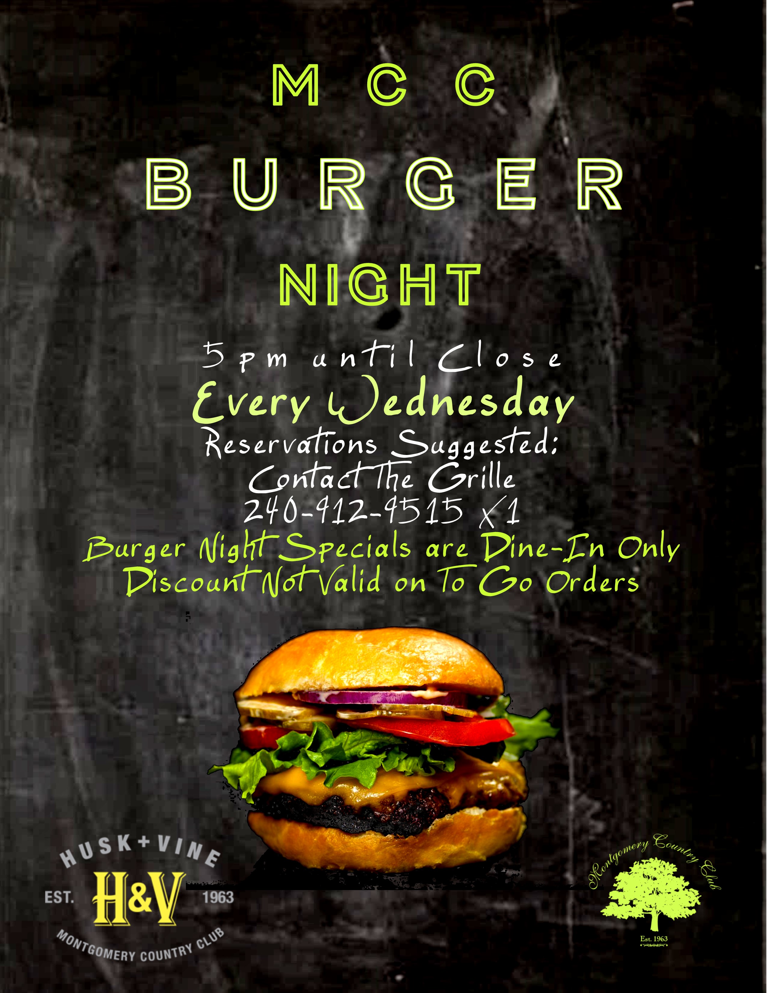 Burger Night | Montgomery Country Club | 2017-01-04