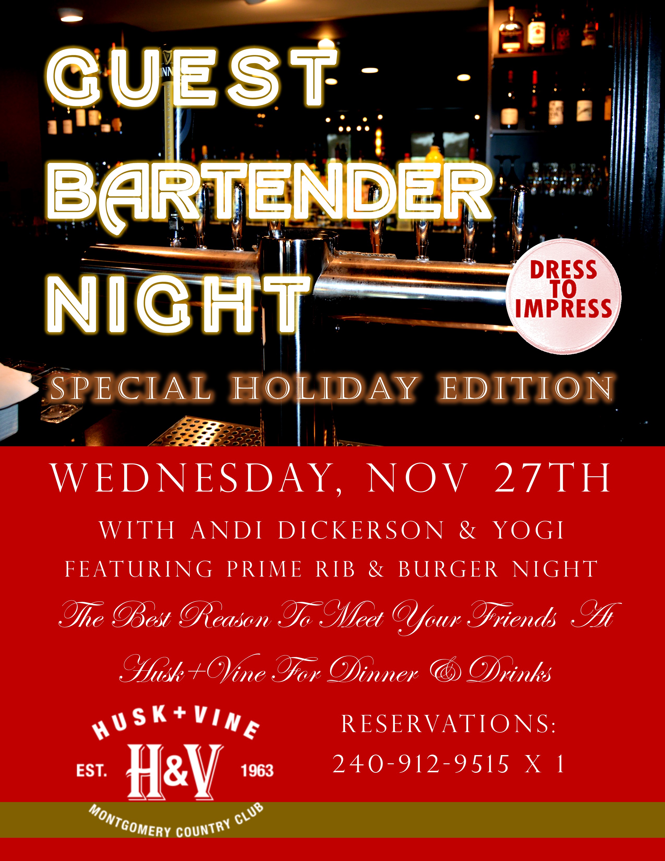 Guest Bartender Night: Special Holiday Edition | Montgomery Country ...
