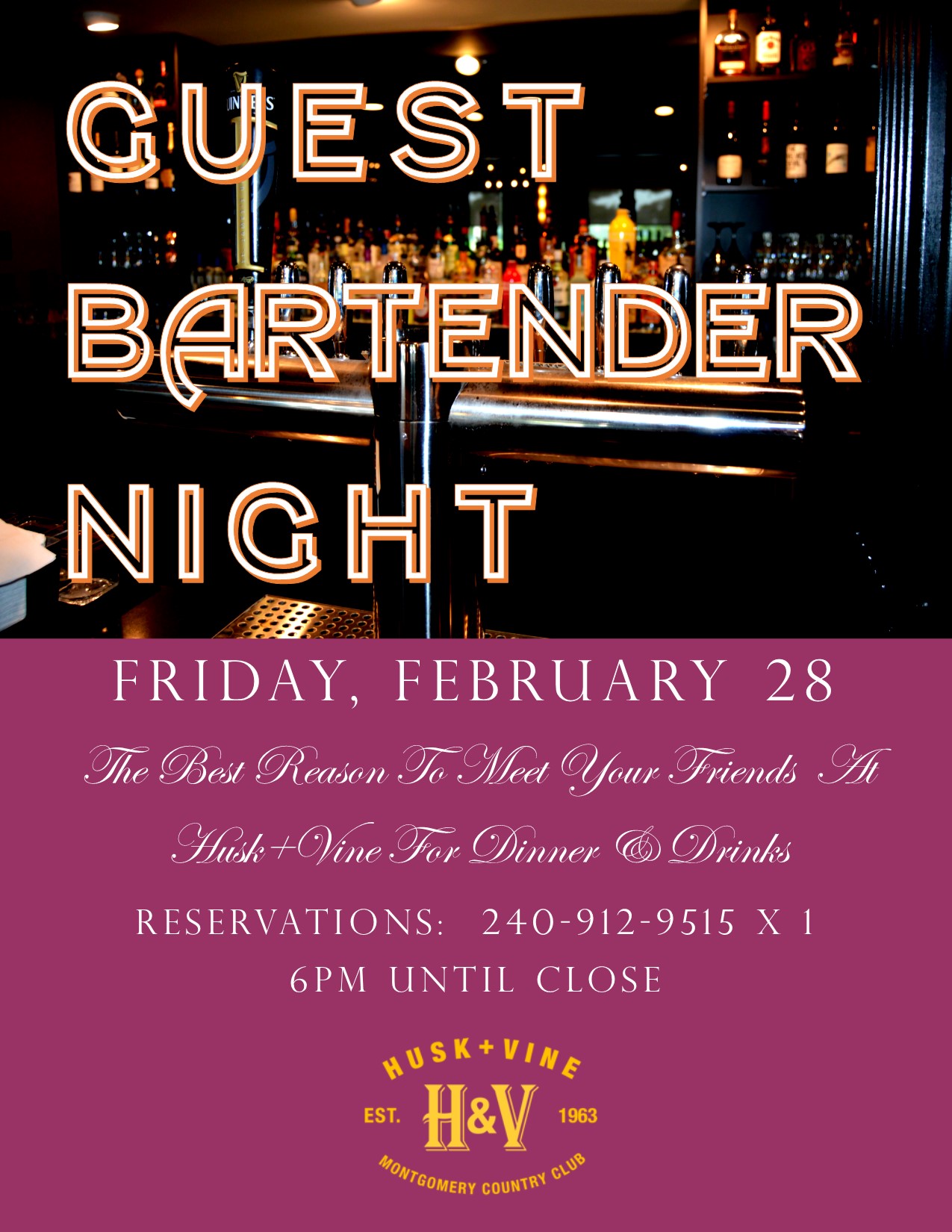 Guest Bartender Night | Montgomery Country Club | 2020-02-28